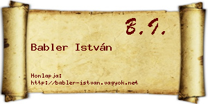 Babler István névjegykártya