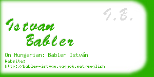 istvan babler business card